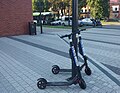 Electric kick scooters on the street