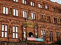 Fassade des zerstörten Ottheinrichsbaues (ab 1556 bis nach 1559) des Heidelberger Schlosses, berühmtestes Bauwerk des Manierismus in Deutschland