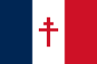 Flag of Free France, defaced with a red Cross of Lorraine