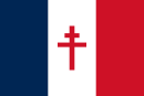 Flag used by the Free French Forces during World War II; in the centre is the Cross of Lorraine; later, the personal standard of President Charles de Gaulle, as Chief of the Free France.