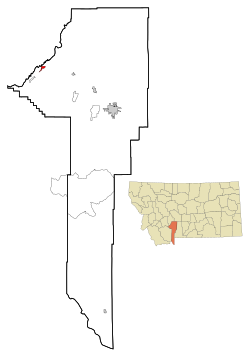 Location of Three Forks, Montana