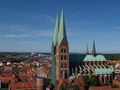 Lübeck; Blick von St. Petri nach Norden mit Marienkirche