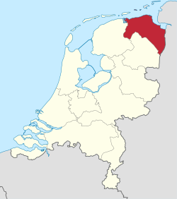 Location of Groningen in the Netherlands