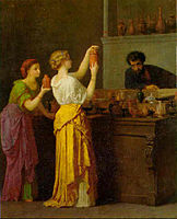 The Old China Shop (Pompeii) by Jean-Louis Hamon, 1860. Hamon was one of the original members of the Neo-Grec group and one of the longest running adapters of the style. Here, Hamon specifically references Pompeii.