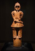 The Warrior in Keiko Armor; 6th century; haniwa (terracotta tomb figurine); height: 130.5 cm; Tokyo National Museum (Japan)