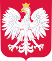 Official coat of arms of the Republic of Poland (since 1990).