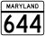 Maryland Route 644 marker
