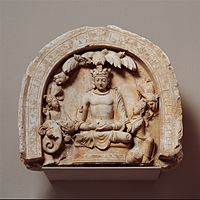 Niche with the seated Boddhisatva Shakyamuni, Tapa-i Kafariha. Metropolitan Museum of Art.[17]