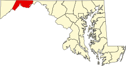 Karte von Allegany County innerhalb von Maryland
