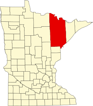 Map of Minnesota highlighting St. Louis County