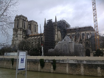 Ongoing stabilization of Notre-Dame in February 2020