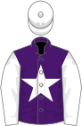 Purple, white star, white sleeves and cap