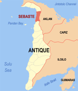 Map of Antique with Sebaste highlighted