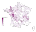 Reduktion der Gemeinden in Frankreich pro Département 2019