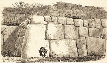Sacsayhuamán in 1877 by Ephraim George Squier.[26]