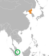 Location map for North Korea and Singapore.