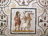 Hermanubis in the November panel of a Roman mosaic calendar from Sousse, Tunisia