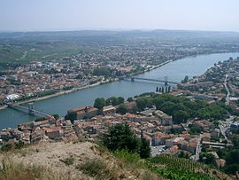 A view across the river in Tournon-sur-Rhône