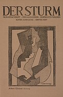 Albert Gleizes, study for Femme au gants noirs, drawing (zeichnung), published on the cover of Der Sturm, 5 June 1920
