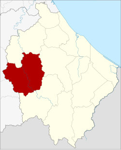 Karte von Narathiwat, Thailand, mit Amphoe Si Sakhon