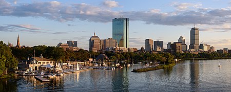 Boston skyline from Longfellow Bridge September 2017 panorama 2