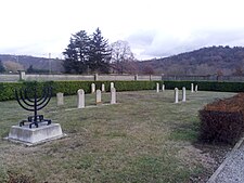 Photograph of part of the Noah cemetery dedicated to the graves of Jews who died at Camp Noah during the Second World War