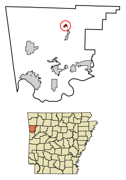 Location of Chester in Crawford County, Arkansas.