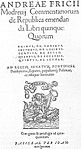 De republica emendanda (1554) by Andrzej Frycz Modrzewski, proposed a deep programme of reforms of the state, society and church.