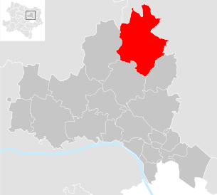 Lage der Gemeinde Ernstbrunn im Bezirk Korneuburg (anklickbare Karte)