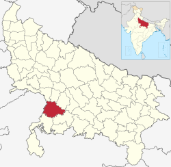 Location of Jalaun district in Uttar Pradesh