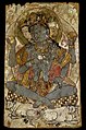 Painting of an Indian deity on the obverse of a painted panel, most likely depicting Shiva (Maheśvara).