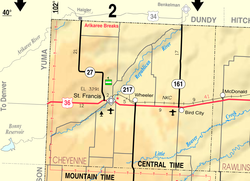 KDOT map of Cheyenne County (legend)
