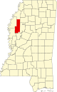 State map highlighting Sunflower County
