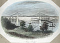 'Menai Bridge' ca 1830 by John Newman, fl. 1838-1880