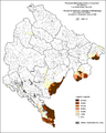 Albanian language in Montenegro by municipalities 2003