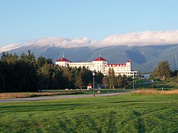 Mount Washington Hotel at the foot of the Presidential Range in September 2010, looking east