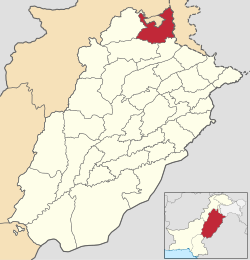 Karte von Pakistan, Position von Distrikt Rawalpindi hervorgehoben