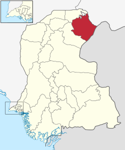 Location of Ghotki in Sindh province