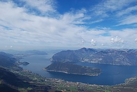 Lake Iseo with the isle of Montisola