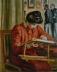 Christine Lerolle Embroidering, 1895, Columbus Museum of Art