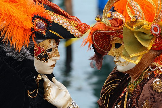 Masked lovers at the Carnival of Venice (created by Frank Kovalchek; nominated by EtienneDolet)