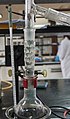 A Vigreux column in a laboratory setup
