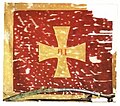 Montenegrin flag used in the battle, damaged by Ottoman bullets.