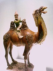 Sogdian on a camel, in Sancai style, Tang dynasty