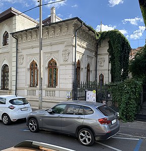 Strada Grigore Alexandrescu no. 42, Bucharest, c.1900, unknown architect. This house is a mix of Romanian Revival and Beaux-Arts architecture. The shape of the windows may have been inspired by the Islamic the world