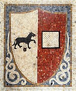 The ancient coat of arms of the city of Piacenza, Emilia-Romagna, Italy