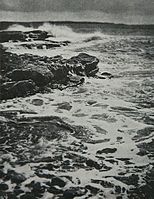 Break, Break, Break, on thy cold grey Stones, o Sea, a photograph by Rudolf Eickemeyer Jr. The title is a quote from the 1842 poem.