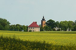 Panorama of Bytyń with the Immaculate Conception church