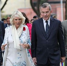 Peter McLaughlin with Camilla, Duchess of Cornwall during her visit to The Doon School in November 2013