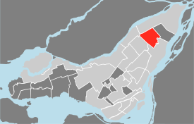 Anjou's location in Montreal